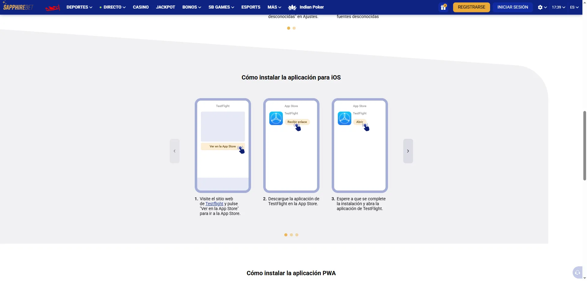 Aplicaci&oacute;n m&oacute;vil SapphireBet para Android e iOS &mdash; Per&uacute; 2026
